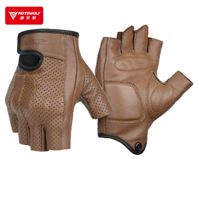 Motowolf Yazlık Deri Eldiven Yarım Parmak Retro